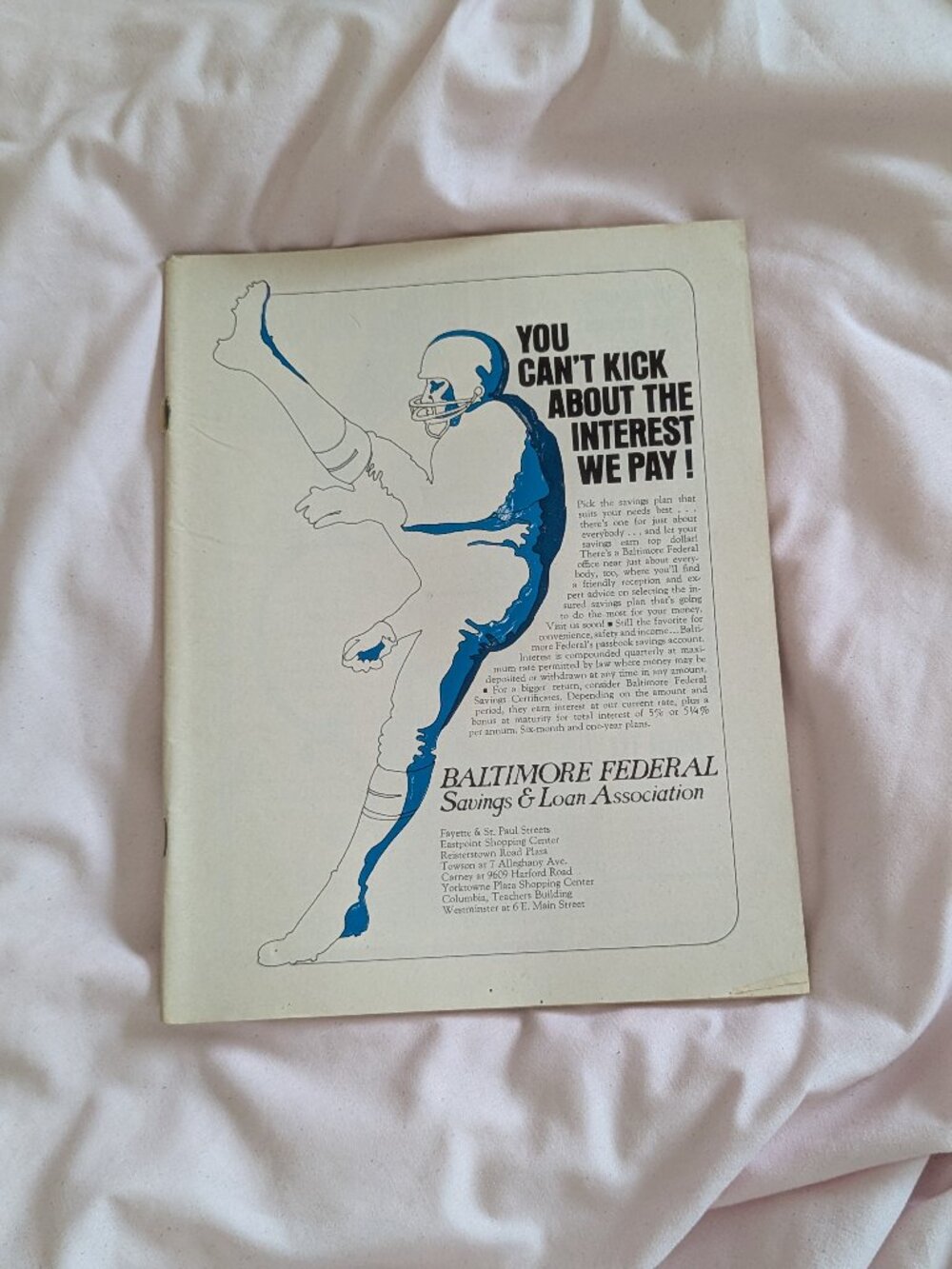 Vintage Baltimore Colts NFL Football Program Mag 1969